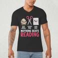 Nothing Beats Reading Rock Paper Scissors Book Lover Library Men's V-Neck T-Shirt