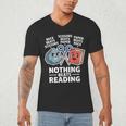 Nothing Beats Reading Rock Paper Scissors Book Lover Men's V-Neck T-Shirt