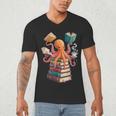 Octopus Book Reading Book Reader Ocean Octopus Men's V-Neck T-Shirt