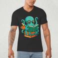 Octopus Reading Book Reading Bookworm Reader Men's V-Neck T-Shirt