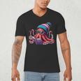 Octopus Reading Book Kraken Book Lover Men's V-Neck T-Shirt