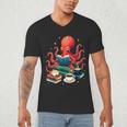 Octopus Reading Books Tea Coffee Men's V-Neck T-Shirt