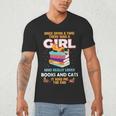 Once Upon A Time There Was A Girl Who Loves Books And Cats Men's V-Neck T-Shirt