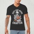 One More Chapter Skeleton Reading Books Lovers Readers Men's V-Neck T-Shirt One More Chapter Skeleton Reading Books Lovers Readers Men's V-Neck T-Shirt