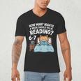 Orange Cat Reading Book 67 Six Seven Meme Men's V-Neck T-Shirt