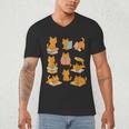 Orange Cats Reading Books Cat Lover Men's V-Neck T-Shirt Orange Cats Reading Books Cat Lover Men's V-Neck T-Shirt