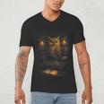 Owl Library Books Wisdom Reading Vintage Scholar Men's V-Neck T-Shirt