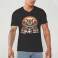 Owl Reading Books Book Library Bookworm Men's V-Neck T-Shirt