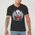 Panda With Book For Reading Enthusiasts Men's V-Neck T-Shirt