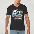 Panda Napping On Books Life’s Too Short To Skip Naps Men's V-Neck T-Shirt