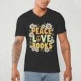 Peace Love Books Librarian Teacher Life Book Library Men's V-Neck T-Shirt Peace Love Books Librarian Teacher Life Book Library Men's V-Neck T-Shirt
