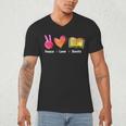 Peace Love Books Reader Librarian Library Book Men's V-Neck T-Shirt