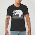 Polar Bear Reading Book Pajama Sleep Men's V-Neck T-Shirt