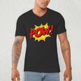 POW -Adults Kids Comic Book Cartoon Pop Art Novelty Sarcastic Men's V-Neck T-Shirt