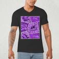 Purple Comic Book Purple Color Graphic Men's V-Neck T-Shirt Purple Comic Book Purple Color Graphic Men's V-Neck T-Shirt