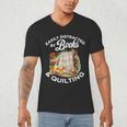 Quilting Sewing Machine Quilter Easily Distracted By Book Men's V-Neck T-Shirt