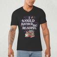 I Would Rather Be Reading Bookworm Book Lover Librarian Kids Men's V-Neck T-Shirt