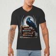 Raven On A Stack Of Books Wisdom Of Odin Men's V-Neck T-Shirt Raven On A Stack Of Books Wisdom Of Odin Men's V-Neck T-Shirt