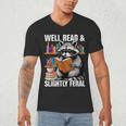 Well Read & Slightly Feral Raccoon Book Lover Graphic Men's V-Neck T-Shirt Well Read & Slightly Feral Raccoon Book Lover Graphic Men's V-Neck T-Shirt