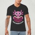 I Read Banned Books Axolotl Reading Men's V-Neck T-Shirt
