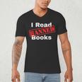 I Read Banned Books Censored Red Stamp Reading Librarian Men's V-Neck T-Shirt I Read Banned Books Censored Red Stamp Reading Librarian Men's V-Neck T-Shirt