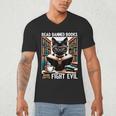 Read Banned Books Drink Coffee Fight Evil Book Reader Lovers Men's V-Neck T-Shirt