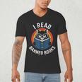 I Read Banned Books For Men Women Cat Banned Books Men's V-Neck T-Shirt I Read Banned Books For Men Women Cat Banned Books Men's V-Neck T-Shirt