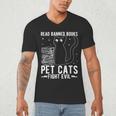 Read Banned Books Pet Cats Fight Evil Read Banned Books Men's V-Neck T-Shirt Read Banned Books Pet Cats Fight Evil Read Banned Books Men's V-Neck T-Shirt