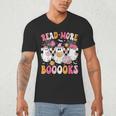 Read More Books Ghosts Reading Book Teacher Halloween Men's V-Neck T-Shirt