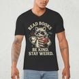 Read Books Be Kind Stay Weird Raccoon Coffee Lover Reading Men's V-Neck T-Shirt Read Books Be Kind Stay Weird Raccoon Coffee Lover Reading Men's V-Neck T-Shirt