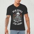 Read Books Be Kind Stay Weird Skeleton Reading Goth Flower Men's V-Neck T-Shirt