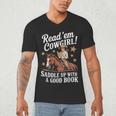 Read 'Em Cowgirl Saddle Up With A Good Book Rodeo Bookworm Men's V-Neck T-Shirt