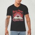 Read Your Heart Out Book Valentines Day Reading Teacher Men's V-Neck T-Shirt