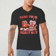 Read Your Heart Out Valentine Reading Book Girl Kid Teacher Men's V-Neck T-Shirt