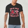 Read Your Heart Out Valentine Teacher Book Lover Men's V-Neck T-Shirt