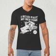 I Read Past My Bedtime Late Night Readers Book Club Men's V-Neck T-Shirt I Read Past My Bedtime Late Night Readers Book Club Men's V-Neck T-Shirt