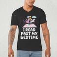 I Read Past My Bedtime Reading Unicorn Book Lover Men's V-Neck T-Shirt I Read Past My Bedtime Reading Unicorn Book Lover Men's V-Neck T-Shirt
