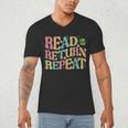 Read Return Repeat Read Reading Book Librarian Men Women Men's V-Neck T-Shirt