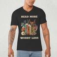 Read More Worry Less Book Lovers Motivational Quote Bookish Men's V-Neck T-Shirt Read More Worry Less Book Lovers Motivational Quote Bookish Men's V-Neck T-Shirt