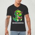 Readasaurus Reading Dinosaur Book Reader Bookworm Men's V-Neck T-Shirt
