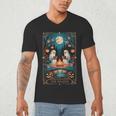 The Reader Bookish Cute Spooky Ghost Reading Book Tarot Card Men's V-Neck T-Shirt The Reader Bookish Cute Spooky Ghost Reading Book Tarot Card Men's V-Neck T-Shirt