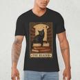 The Reader Cat Book Reading Halloween Tarot Card Men's V-Neck T-Shirt The Reader Cat Book Reading Halloween Tarot Card Men's V-Neck T-Shirt