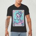 The Reader Retro Reading Skeleton Books Flowers Tarot Card Men's V-Neck T-Shirt The Reader Retro Reading Skeleton Books Flowers Tarot Card Men's V-Neck T-Shirt