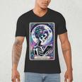 The Reader Tarot Card Reading Skeleton Skull Book Lover Men's V-Neck T-Shirt The Reader Tarot Card Reading Skeleton Skull Book Lover Men's V-Neck T-Shirt