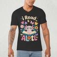 Reading Axolotl Book Lover Wildflowers Men's V-Neck T-Shirt Reading Axolotl Book Lover Wildflowers Men's V-Neck T-Shirt
