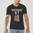 Reading Book Teacher 67 Six Seven Meme Men's V-Neck T-Shirt Reading Book Teacher 67 Six Seven Meme Men's V-Neck T-Shirt