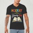 Reading Books Bibliophile Hooray It's Library Day Men's V-Neck T-Shirt Reading Books Bibliophile Hooray It's Library Day Men's V-Neck T-Shirt