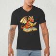 Reading Dragon Book Lover Bookworm Reader Men's V-Neck T-Shirt
