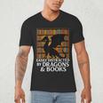 Reading Dragon Easily Distracted By Dragons And Books Men's V-Neck T-Shirt