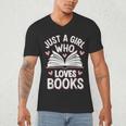 Reading Just A Girl Who Loves Books Men's V-Neck T-Shirt Reading Just A Girl Who Loves Books Men's V-Neck T-Shirt